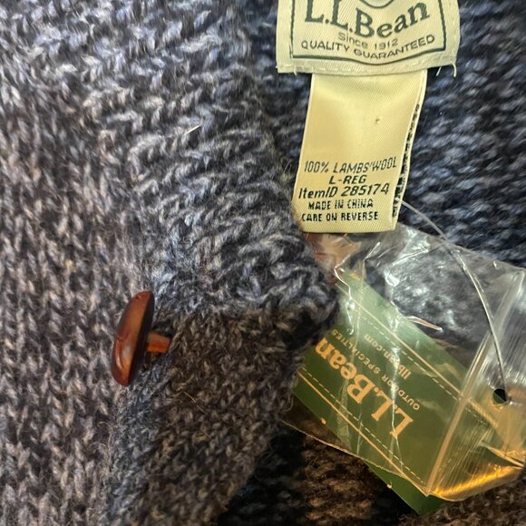 NWT L.L. Bean 100% Lambswool Knit Sweater mens L - Picture 5 of 7